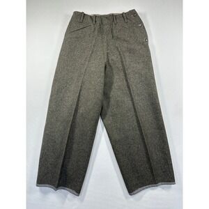 Vtg Military WWII 1940 Swedish Field Trousers 100% Wool Side Crown Buttons Sz 30